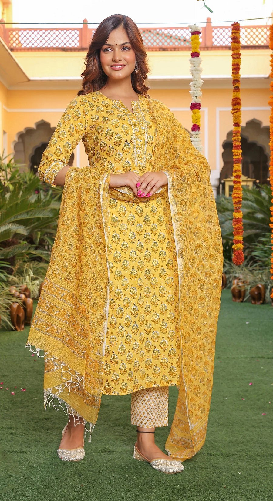 Dhruvi 98 Printed Cotton Kurti Pant With Dupatta Catalog